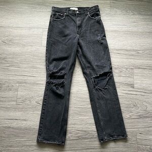 Abercrombie & Fitch - 90's Straight Ultra High Rise Size 28/6R Black Denim